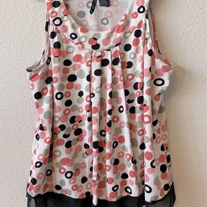 Pink and black Polka dotted top